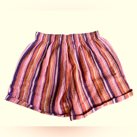 NWT Free People XS Sunday Morning Boxer Shorts in Pink Stripe NEW - Picture 10 of 11